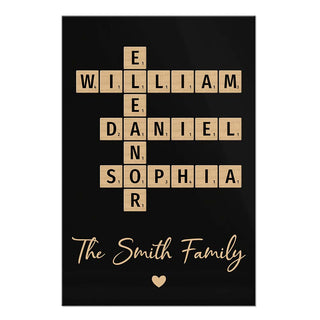 Personalized  Family Crossword Art - Created In A Moment, Treasured Forever Poster 35982 Primary Mockup
