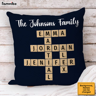 Personalized Family Crossword Puzzle Art Pillow 35984 Primary Mockup