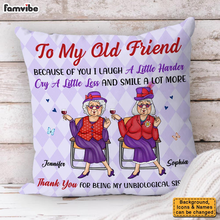 Personalized Old Friends Smile A Lot More Pillow 36012 1