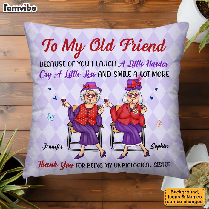 Personalized Old Friends Smile A Lot More Pillow 36012 1