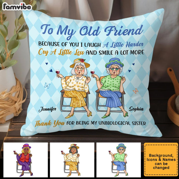 Personalized Old Friends Smile A Lot More Pillow 36012 1