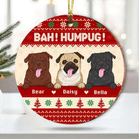Personalized Gift For Pug Lover Christmas MDF Circle Ornament 36024 thumb 1
