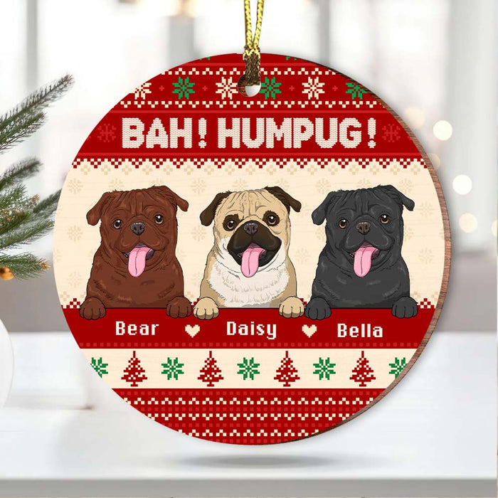 Personalized Gift For Pug Lover Christmas MDF Circle Ornament 36024 1