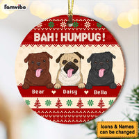 Personalized Gift For Pug Lover Christmas MDF Circle Ornament 36024 thumb 1