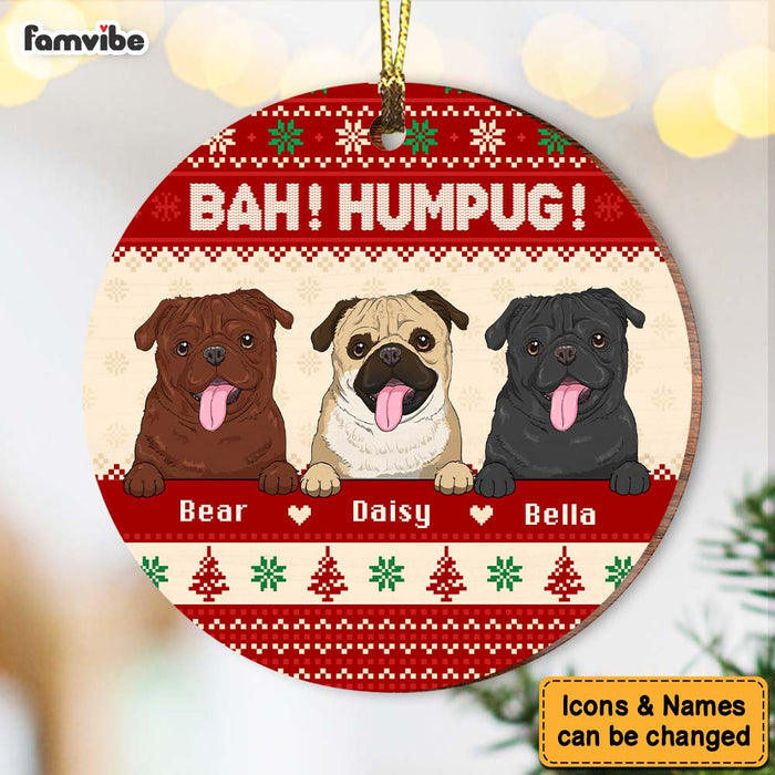 Personalized Gift For Pug Lover Christmas MDF Circle Ornament 36024 1