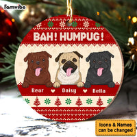 Personalized Gift For Pug Lover Christmas MDF Circle Ornament 36024 thumb 1