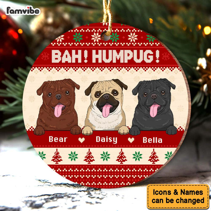 Personalized Gift For Pug Lover Christmas MDF Circle Ornament 36024 1