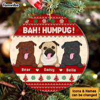 Personalized Gift For Pug Lover Christmas MDF Circle Ornament 36024 thumb 1