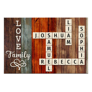 Personalized  Family Crossword Art - Created In A Moment, Treasured Forever Poster 36046 Primary Mockup