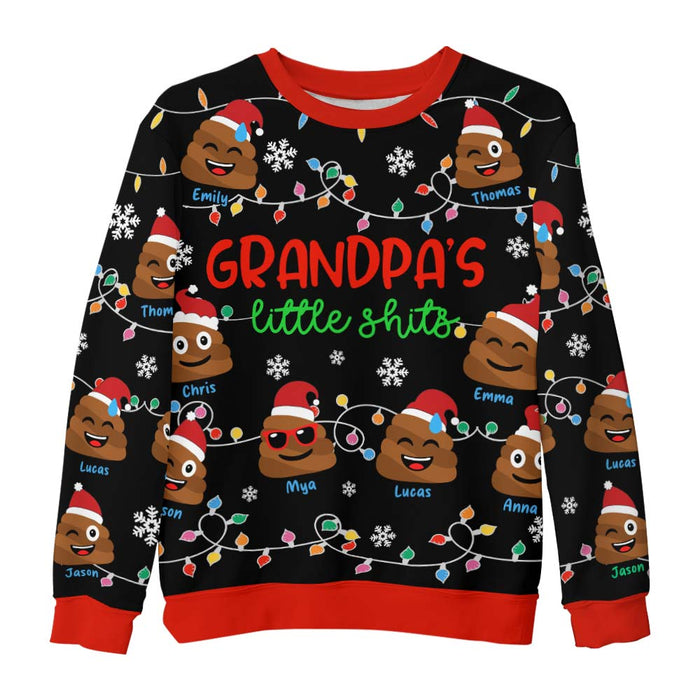 Personalized Grandpa Funny Christmas Ugly Sweater 36064 1