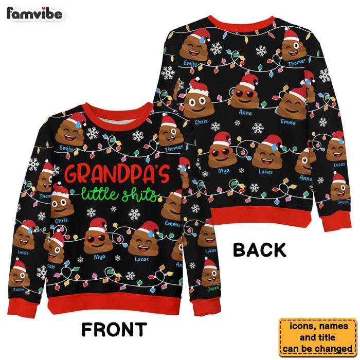 Personalized Grandpa Funny Christmas Ugly Sweater 36064 1
