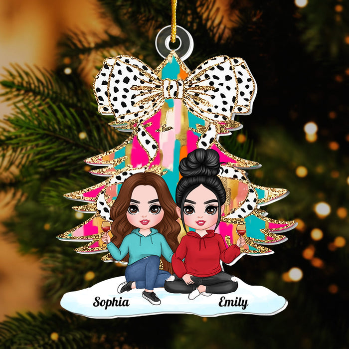 Personalized Friends Colorful Coquette Glitter Tree Ornament 36079 1