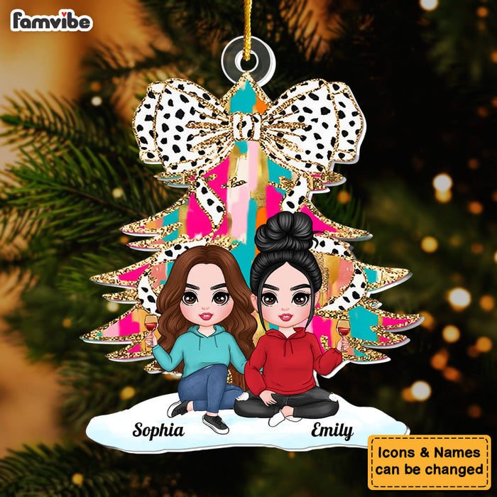 Personalized Friends Colorful Coquette Glitter Tree Ornament 36079 1