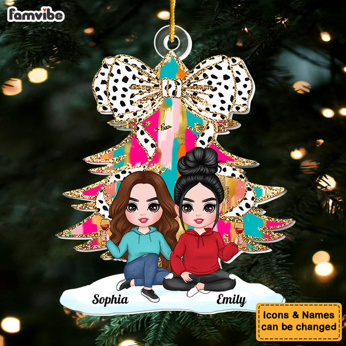 Personalized Friends Colorful Coquette Glitter Tree Ornament 36079 1