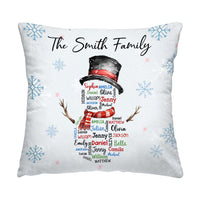 Personalized Family Snowman Name Word Art Pillow 36082 thumb 1