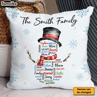 Personalized Family Snowman Name Word Art Pillow 36082 thumb 1