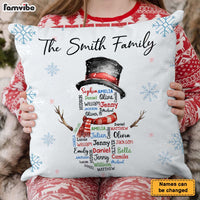 Personalized Family Snowman Name Word Art Pillow 36082 thumb 1
