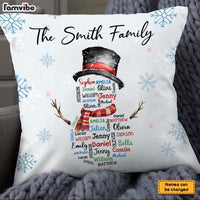 Personalized Family Snowman Name Word Art Pillow 36082 thumb 1