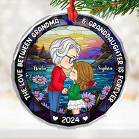 Personalized Christmas Gift For Grandma And Grandkids Circle Glass Ornament 36268 thumb 1