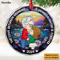 Personalized Christmas Gift For Grandma And Grandkids Circle Glass Ornament 36268 thumb 1