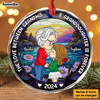 Personalized Christmas Gift For Grandma And Grandkids Circle Glass Ornament 36268 thumb 1