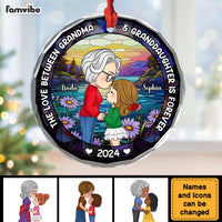Personalized Christmas Gift For Grandma And Grandkids Circle Glass Ornament 36268 thumb 1