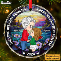 Personalized Christmas Gift For Grandma And Grandkids Circle Glass Ornament 36268 thumb 1