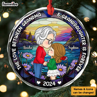 Personalized Christmas Gift For Grandma And Grandkids Circle Glass Ornament 36268 thumb 1