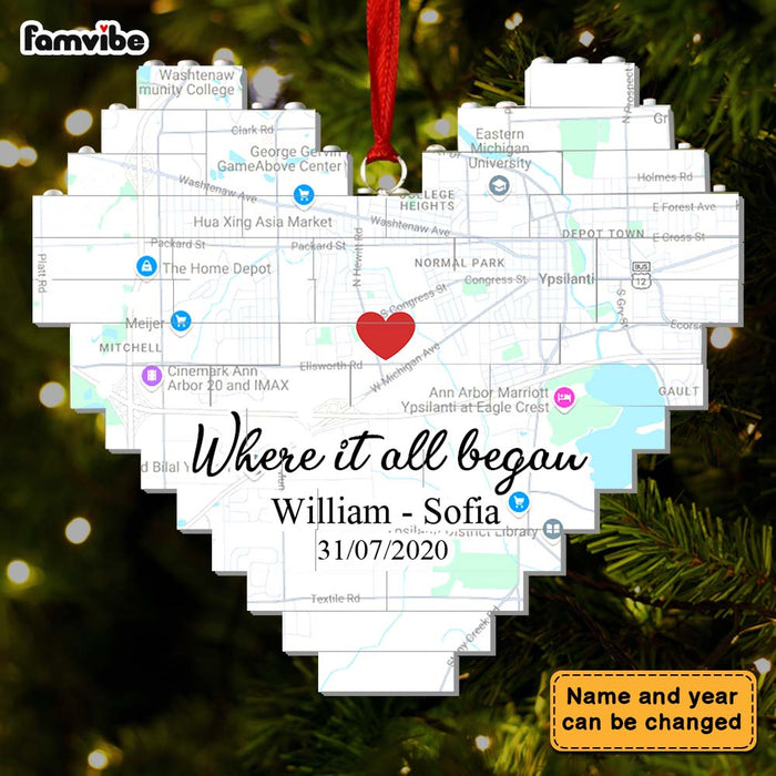 Personalized Where It All Began Heart Buildable Ornament 36334 1