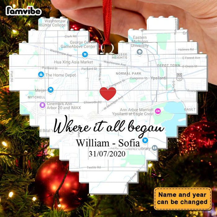 Personalized Where It All Began Heart Buildable Ornament 36334 1
