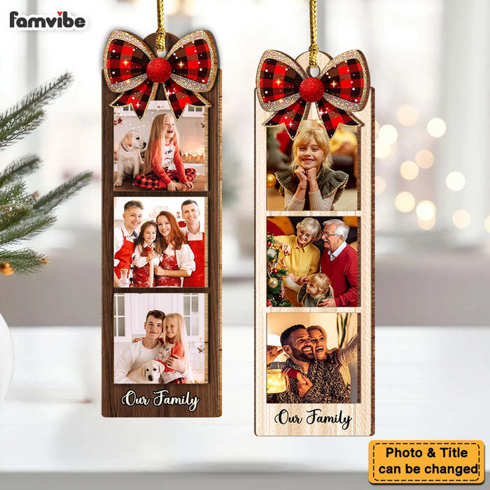 Personalized Family Custom Photo Strip 2 Layered Wood Ornament 36340 1
