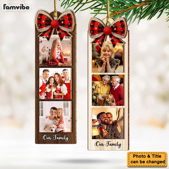 Personalized Family Custom Photo Strip 2 Layered Wood Ornament 36340 1
