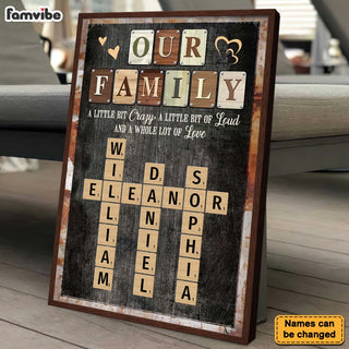 Personalized Family A Little Bit Of Crazy Crossword Art Poster 36369 Primary Mockup