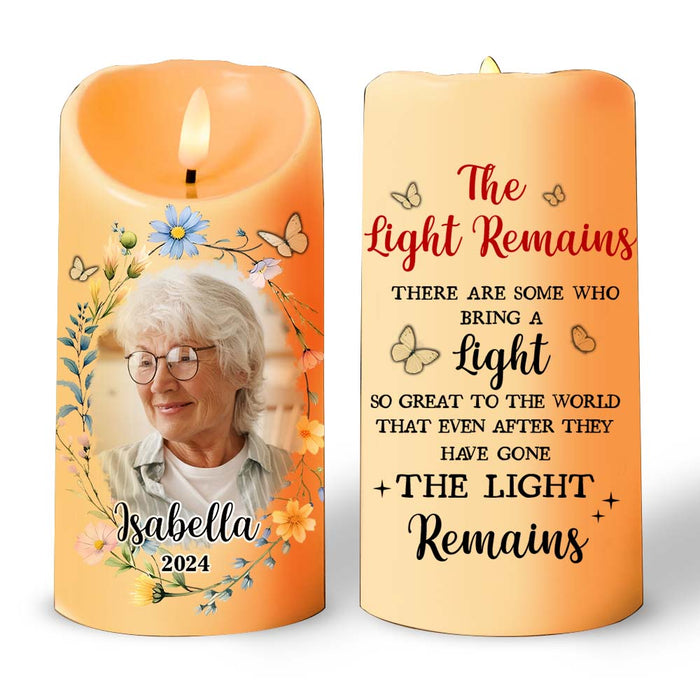 Personalized Memorial The Light Remains LED Candle 36392 1