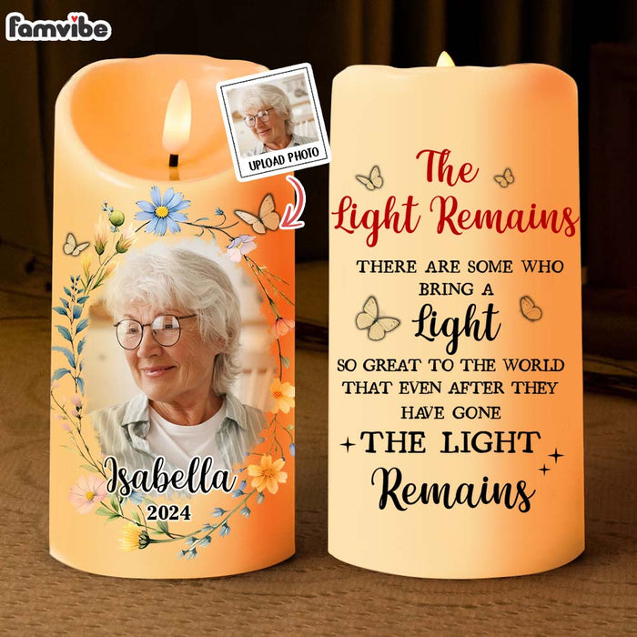 Personalized Memorial The Light Remains LED Candle 36392 1