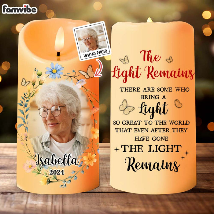 Personalized Memorial The Light Remains LED Candle 36392 1