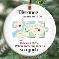 Personalized Gift For Couple Long Distance Circle Ceramic Ornament 36401 thumb 1