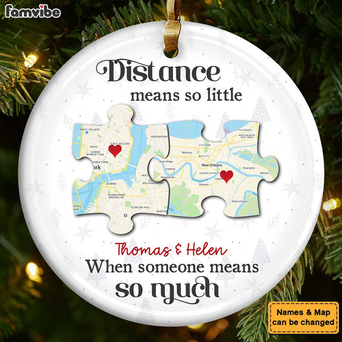 Personalized Gift For Couple Long Distance Circle Ceramic Ornament 36401 1