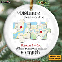 Personalized Gift For Couple Long Distance Circle Ceramic Ornament 36401 thumb 1