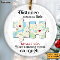 Personalized Gift For Couple Long Distance Circle Ceramic Ornament 36401 thumb 1