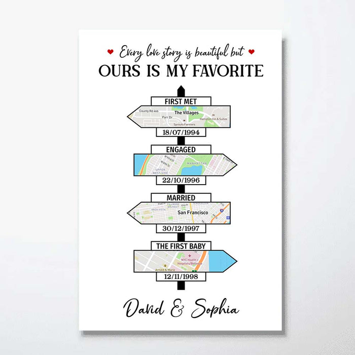 Personalized Gift For Couple Sign Post Map Poster 36403 1