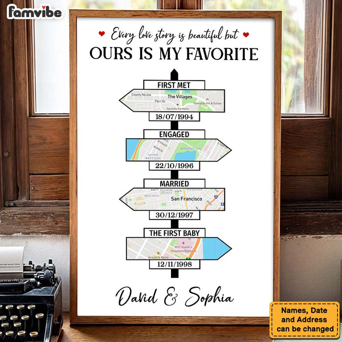 Personalized Gift For Couple Sign Post Map Poster 36403 1