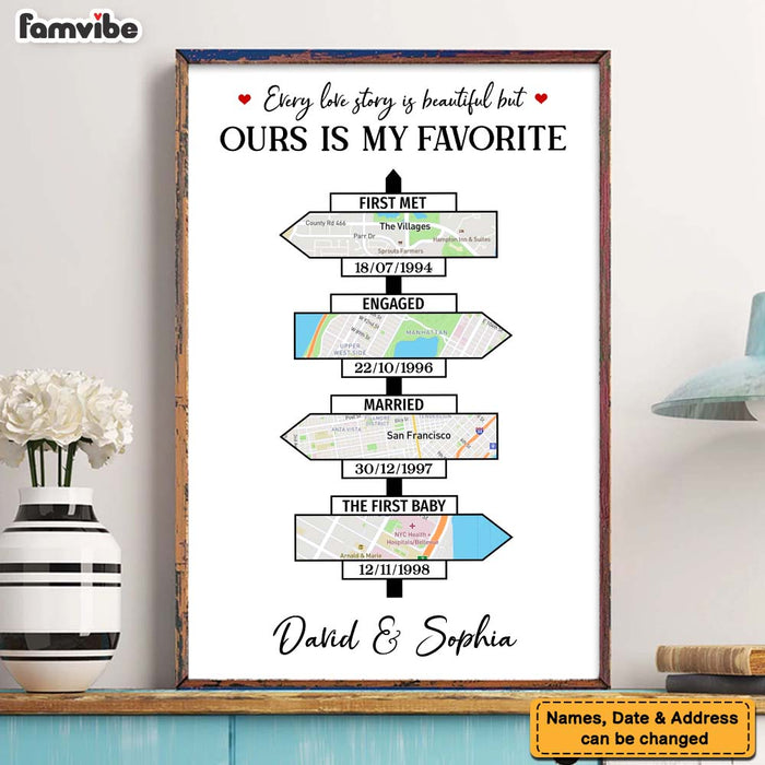 Personalized Gift For Couple Sign Post Map Poster 36403 1
