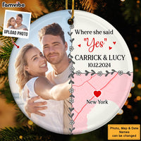 Personalized Gift For Engagement Location Circle Ceramic Ornament 36410 thumb 1