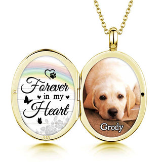Personalized Memorial Custom Photo You Would Have Lived Forever Oval Locket Necklace 36486 Primary Mockup