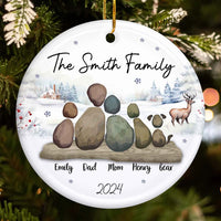 Personalized Family Pepple Art Circle Ceramic Ornament 36527 thumb 1