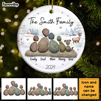 Personalized Family Pepple Art Circle Ceramic Ornament 36527 thumb 1
