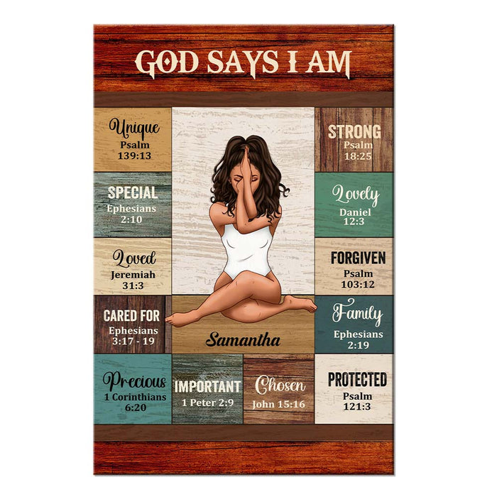 Personalized Gift For Woman God Says I Am Bible Verses Poster 36559 1