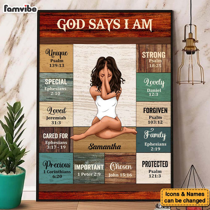 Personalized Gift For Woman God Says I Am Bible Verses Poster 36559 1