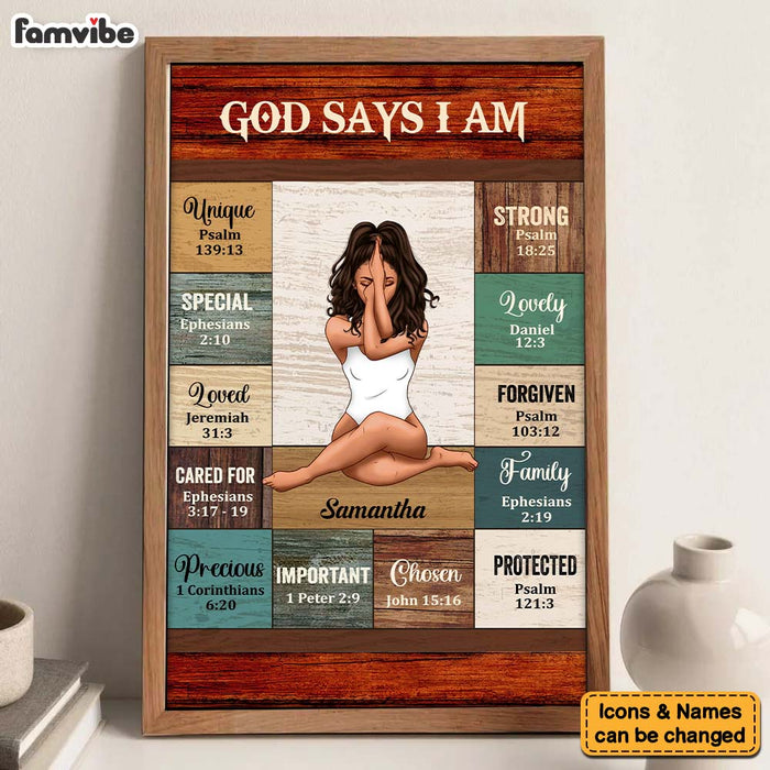 Personalized Gift For Woman God Says I Am Bible Verses Poster 36559 1